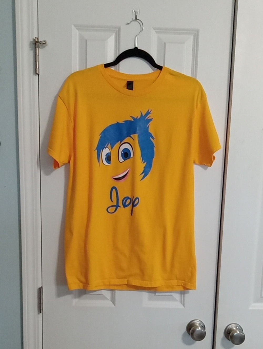 Gildan Yellow Short Sleeve Tee with Joy Inside Out Disney Character